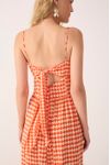 Vestido Cropped Estampa Escama Vermelha