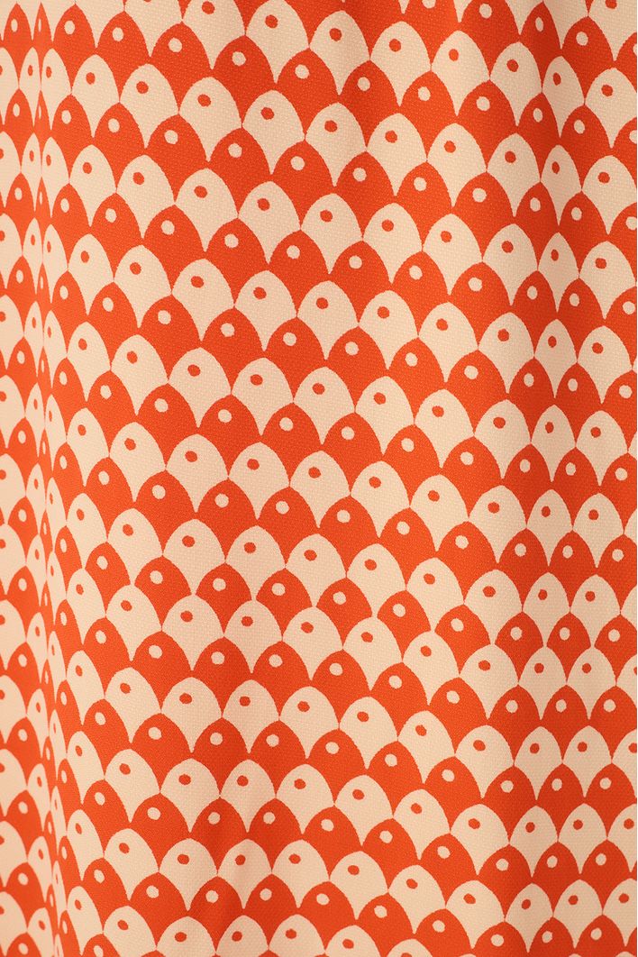 Vestido Cropped Estampa Escama Vermelha