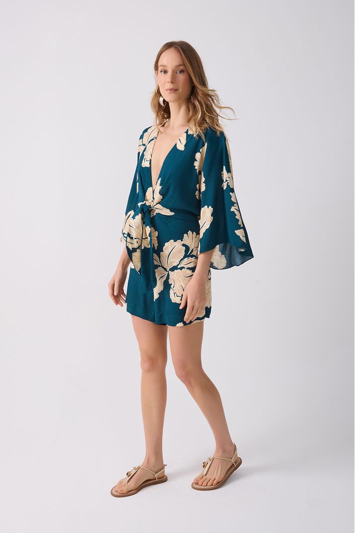 Macaquinho Estampa Pétala Verde