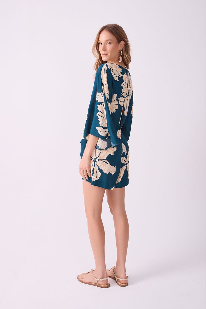 Macaquinho Estampa Pétala Verde