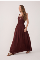 Vestido Cropped Algodão Franzido