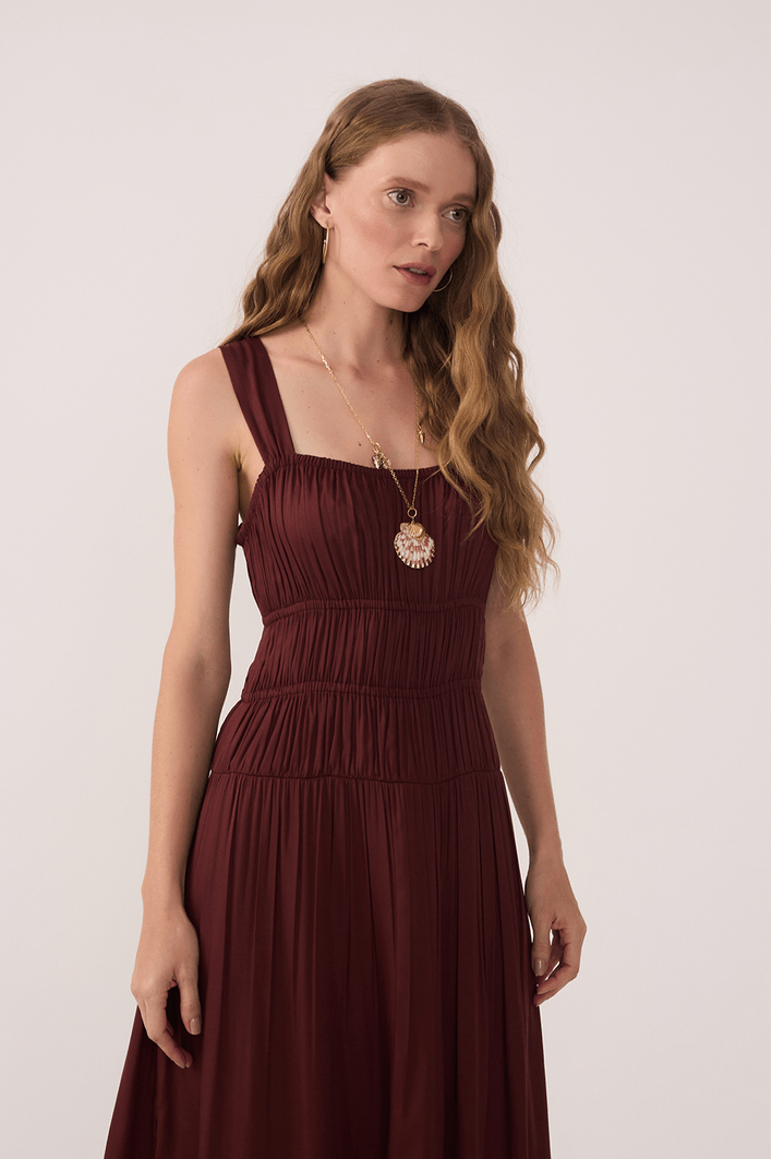 Vestido Cropped Algodão Franzido