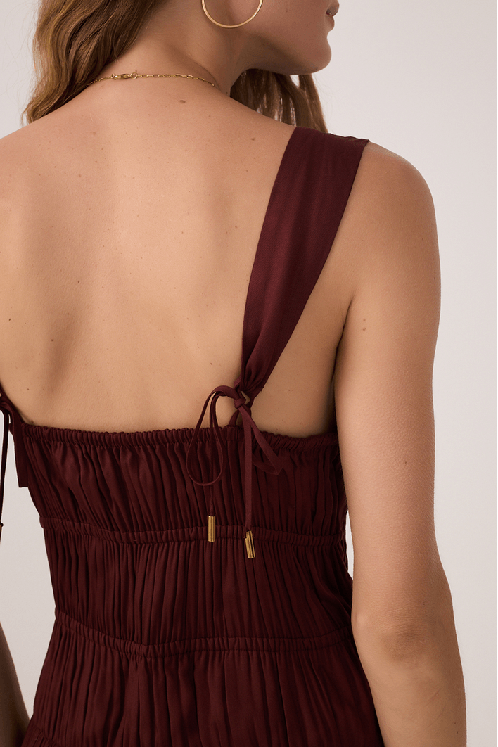 Vestido Cropped Algodão Franzido