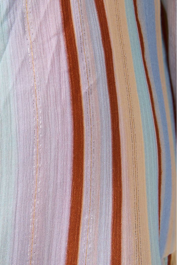 Short Lurex Estampa Listra Céu