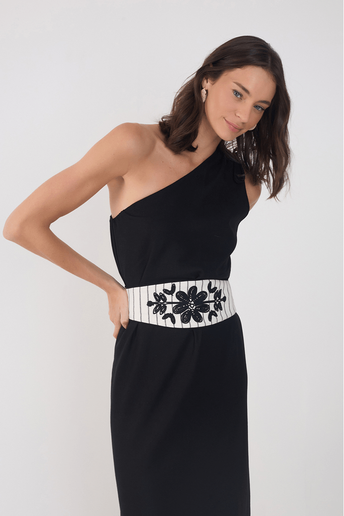 Vestido Cropped Linho Pala Bordada