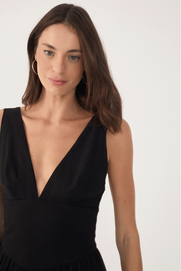 Vestido Cropped Linho Pala Larga