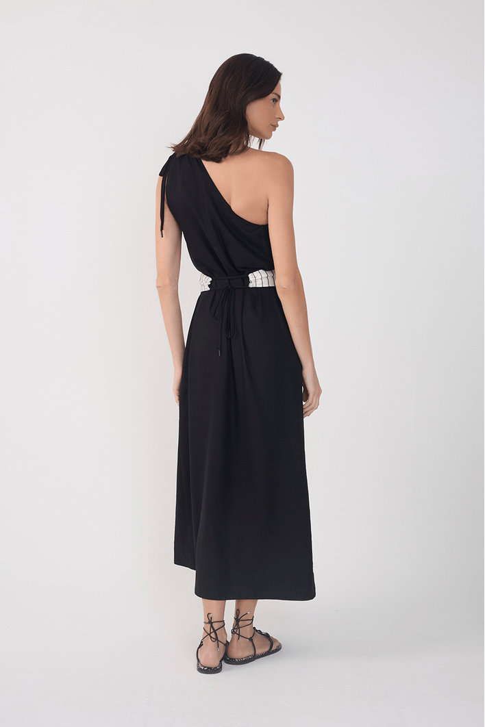 Vestido Cropped Linho Pala Bordada