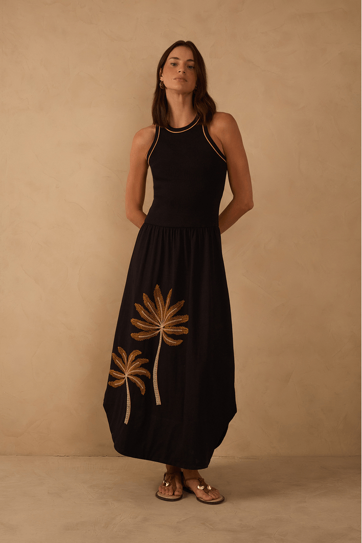 Vestido Regata Bordado Céu Sereno