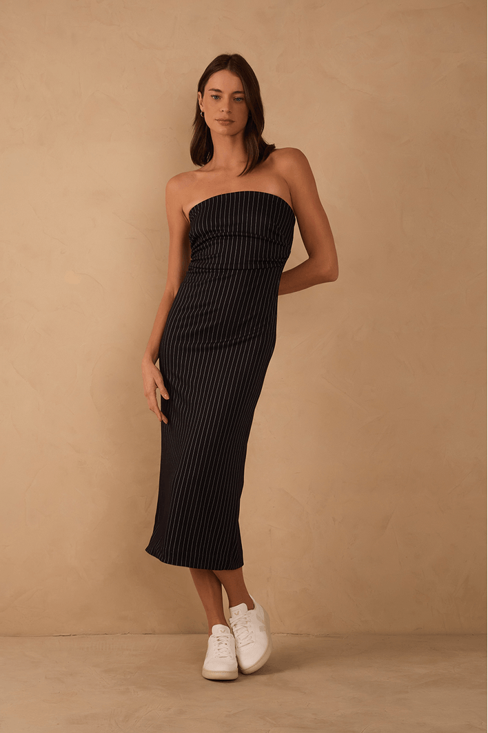 Vestido Alfaiataria Risca de Giz