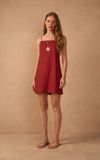 Vestido Curto Linho Reto