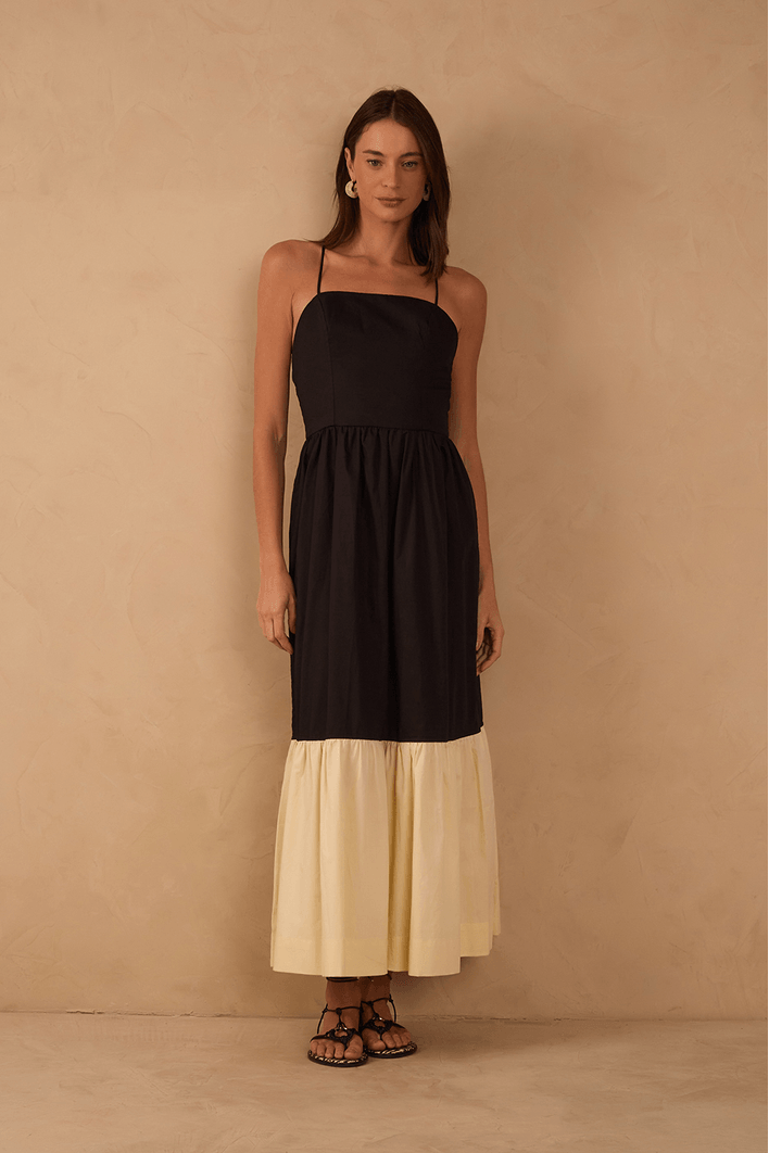 Vestido Cropped Bicolor