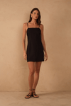 Vestido Curto Linho Reto