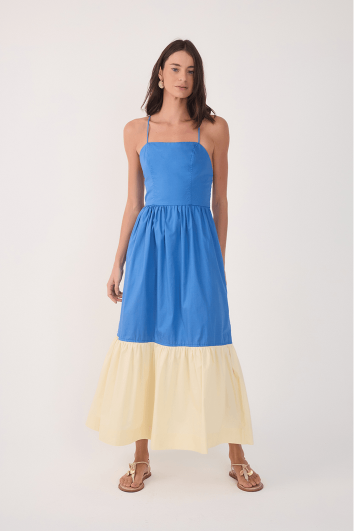 Vestido Cropped Bicolor