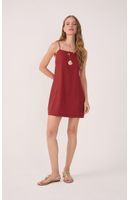 Vestido Curto Linho Reto