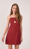 Vestido Curto Linho Reto
