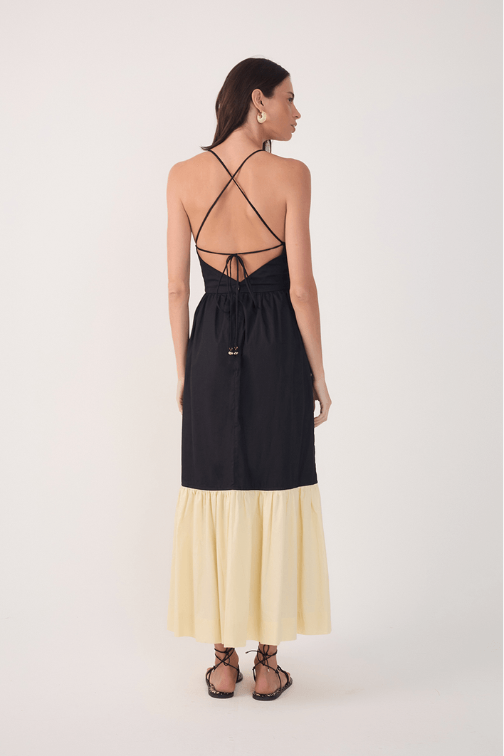 Vestido Cropped Bicolor