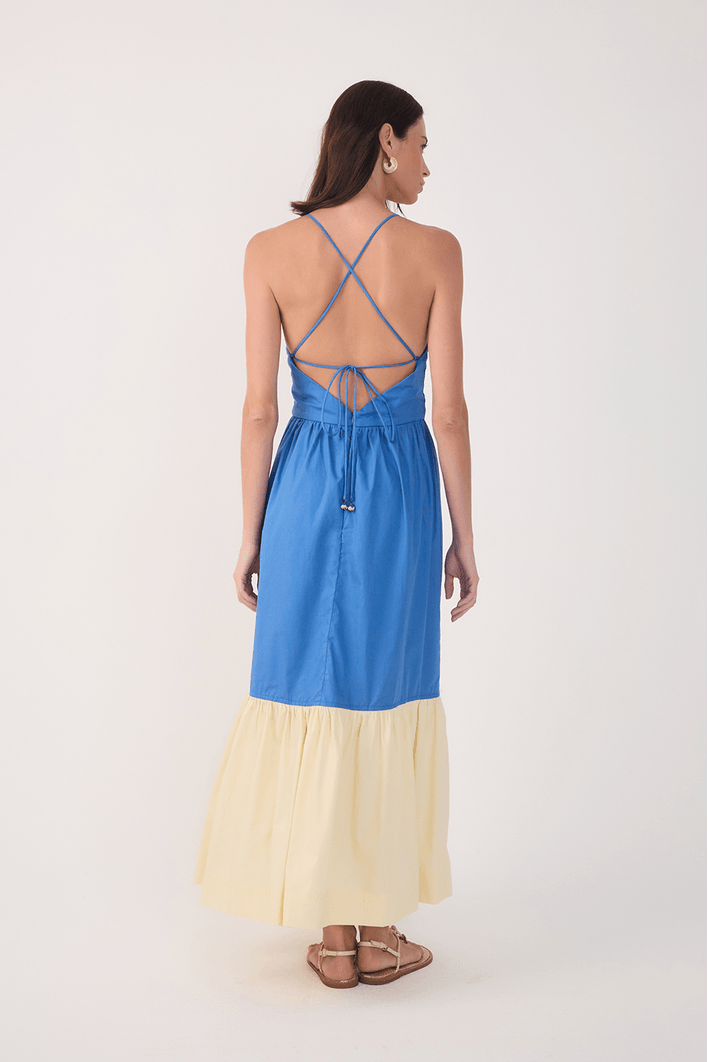 Vestido Cropped Bicolor
