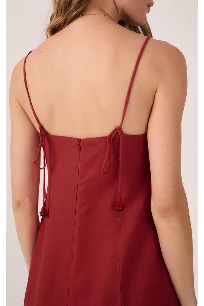 Vestido Curto Linho Reto
