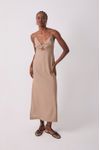 Vestido Cropped Linho Busto Torcido