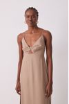 Vestido Cropped Linho Busto Torcido