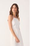 Vestido Cropped Linho Risca de Giz