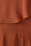 Vestido Cropped Crepe Babado Decote