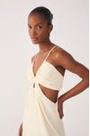 Vestido Longo Linho Busto Franzido