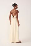Vestido Longo Linho Busto Franzido
