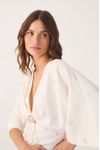 Vestido Curto Linho Bordado Lurex