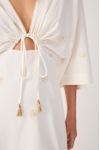 Vestido Curto Linho Bordado Lurex
