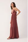 Vestido Crepe Metal  Decote
