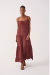 Vestido Cropped Crepe Busto Franzido
