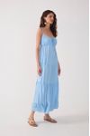 Vestido Cropped Crepe Busto Franzido