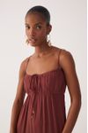 Vestido Cropped Crepe Busto Franzido