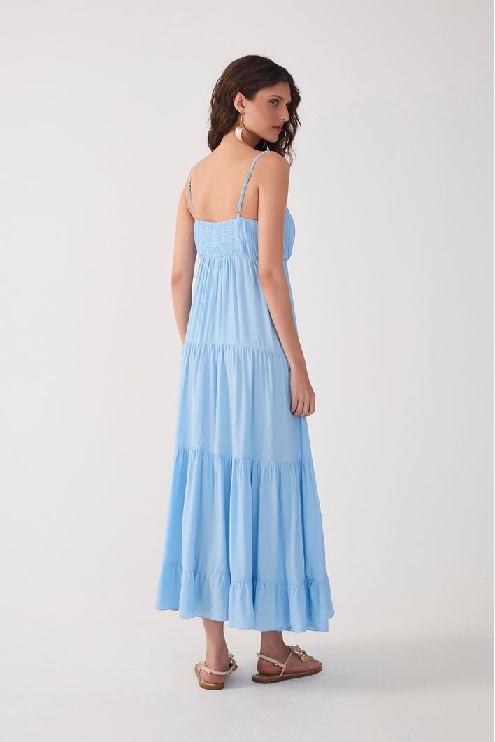 Vestido Cropped Crepe Busto Franzido