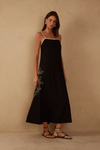 Vestido Cropped Linho Bordado Floral
