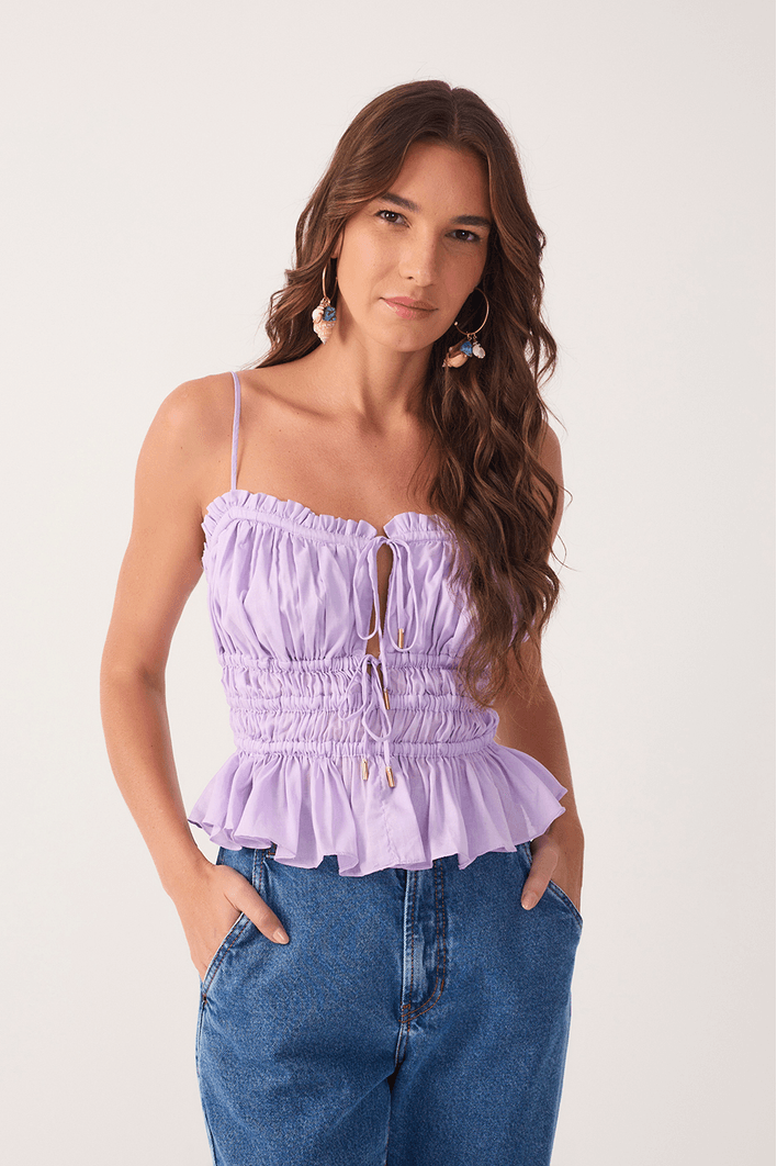Blusa Algodão Drapeada