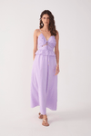 Vestido Longo Algodão Babado Cintura