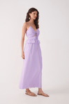 Vestido Longo Algodão Babado Cintura