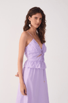 Vestido Longo Algodão Babado Cintura