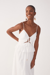 Vestido Longo Algodão Babado Cintura