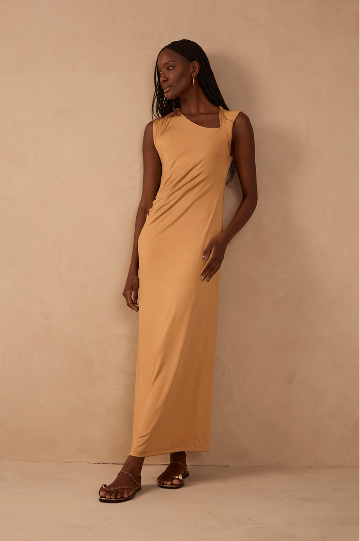 Vestido Jersey Ombro Torcido