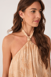 Vestido Lurex Estampa Doce Oceano