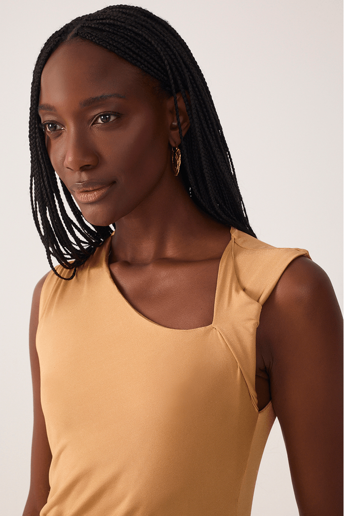 Vestido Jersey Ombro Torcido