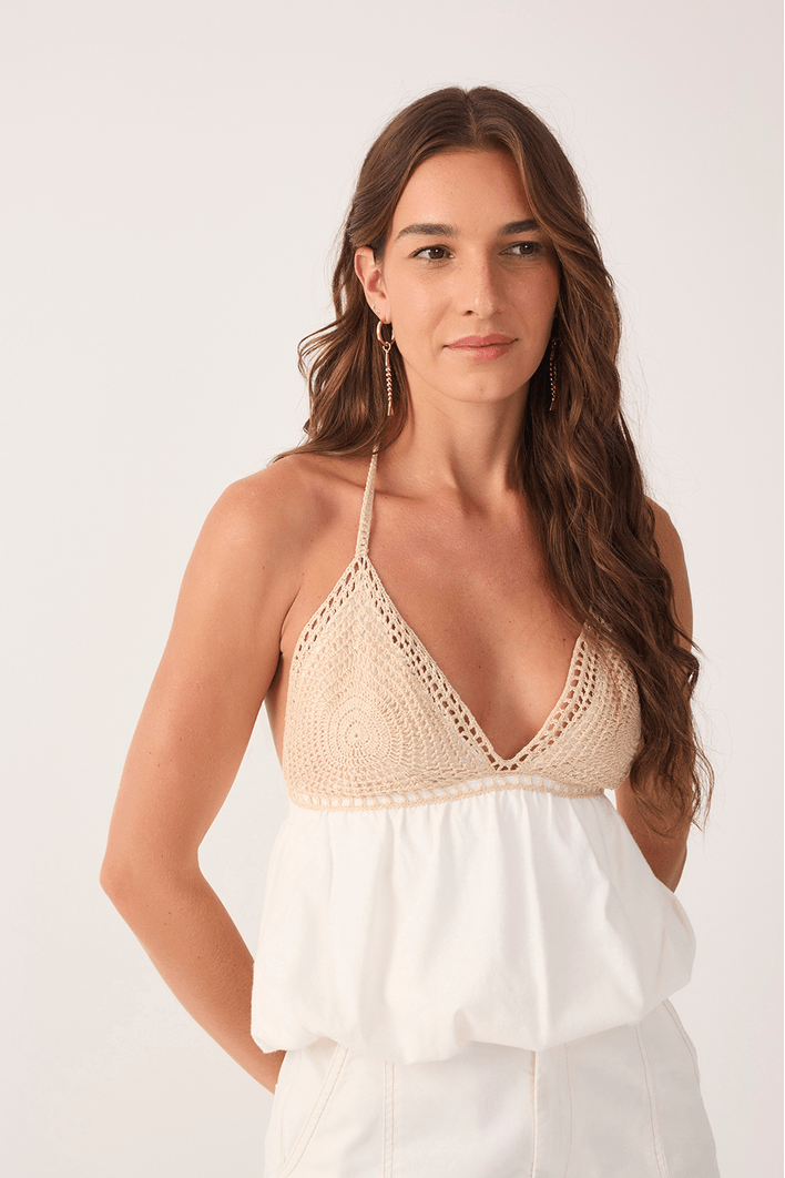 Blusa Bata Busto Crochet