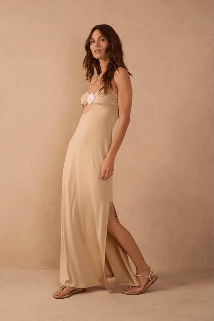 Vestido Jersey Com Concha