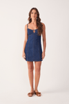 Vestido Jeans Curto Recortes