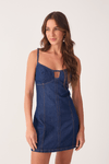 Vestido Jeans Curto Recortes