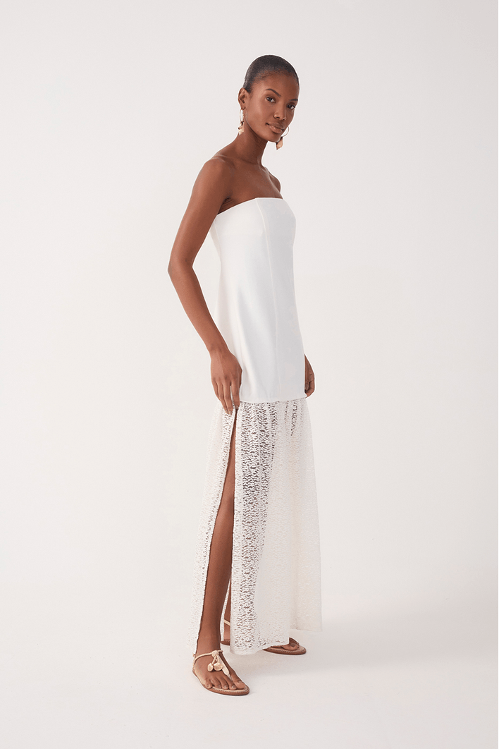 Vestido Malha Com Renda