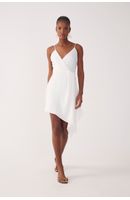 Vestido Curto Cetim Plissado